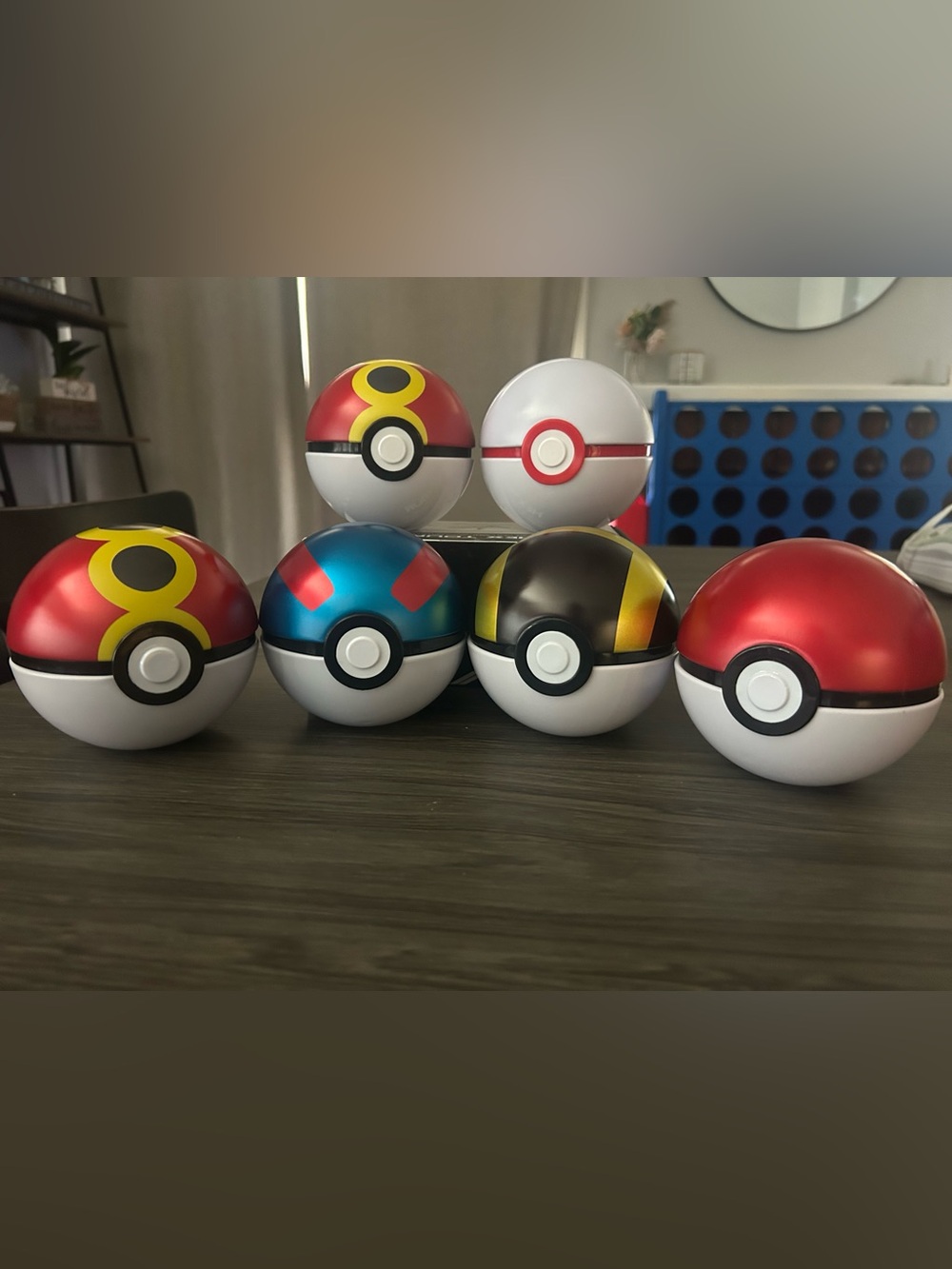 Pokemon Collectible Poké Ball Set - Red, Blue, Yellow, Black, White